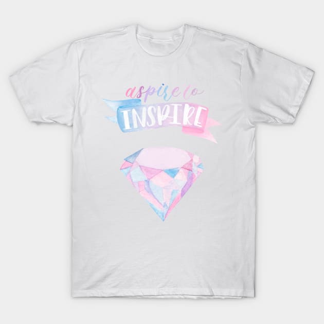 Pastel Diamond: Aspire to Inspire T-Shirt by Flowering Words